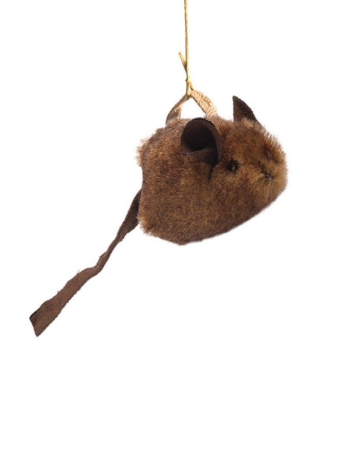 Our Pets OurPet's Play-N-Squeak Batting Practice Interactive Cat Toy (Cat Toys for Stimulating Play with Real Mouse Sound, Catnip Toys to Entice Hunting Instincts) Brown 4.5 x 1.6 x 7.8 inches - Image 2
